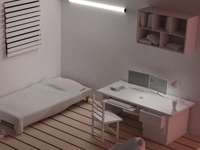 improved room basic blender digital art furniture lighting modelling