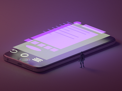 Portfolio cover(Re-Upload) - Lighting changes 2d 3d blender blender3d design digital art modelling phone texture ui uxui