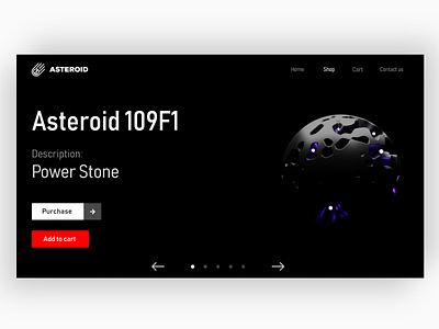 Asteroid Shop 2d 3d app asteroid blender blender3d design digital art modelling power stone texture thanos ui uxui webdesign