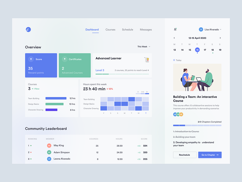 Learning platform by Asish Sunny on Dribbble