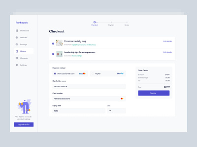 Checkout page app asish sunny checkout clean clean design dashboard design minimal minimal design order pixalchemy product summary trending ui uiux ux