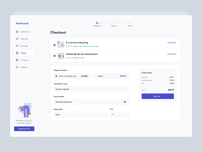 Checkout page app asish sunny checkout clean clean design dashboard design minimal minimal design order pixalchemy product summary trending ui uiux ux