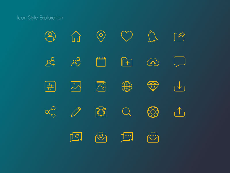 Icons Style Exploration by Shraddha Chavan on Dribbble