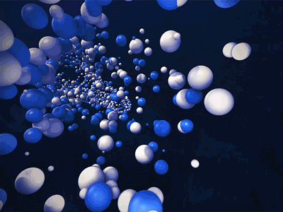 Fly through balls funnel 3D motion design 3d animation background banner design poster ui web
