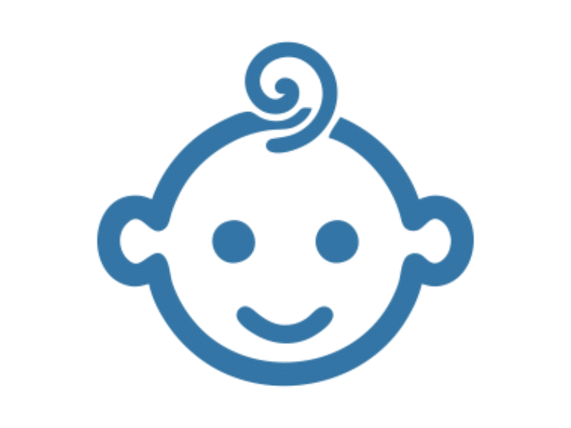 Lottie SVG animation icon (WEB element) baby face character