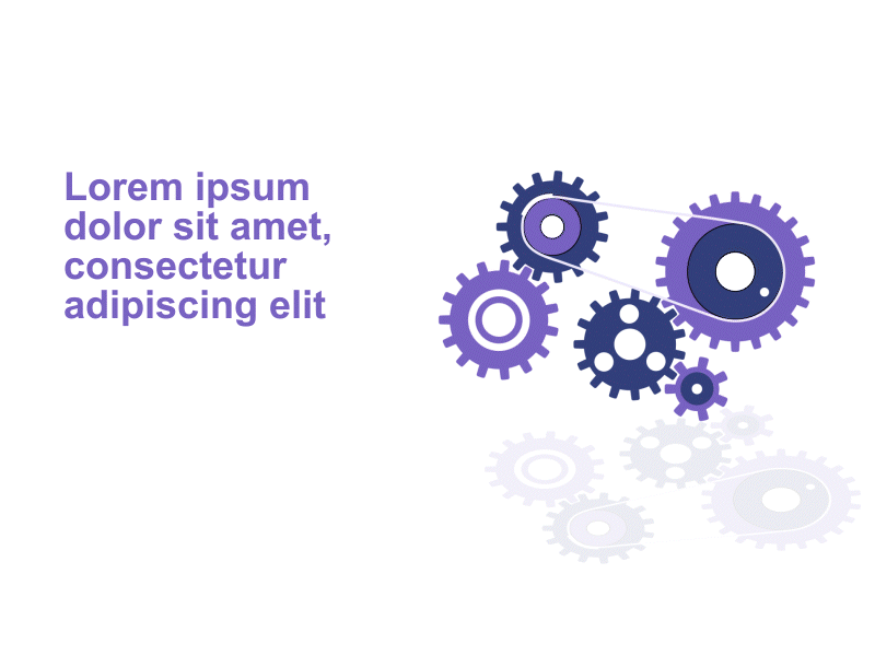 Lottie SVG animation icon (WEB element) header gear mechanism banner