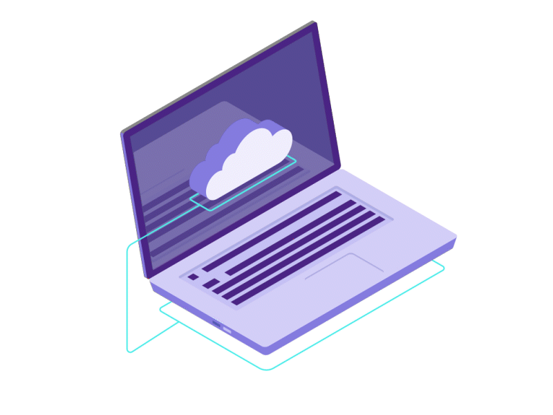 Lottie SVG animation icon (WEB element) cloud connected service