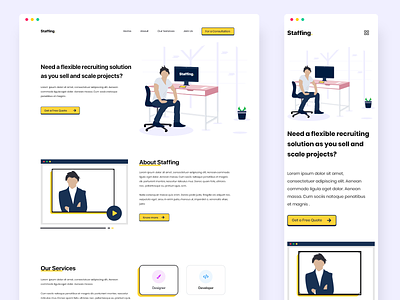 Business landing page | Creative Landing page | Staffing business landing page concept design creative landing page creative landing page design creative layout illsutration illustrations redesign typography ui ux design ui design ux web design website concept website design