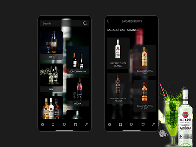 Alcoholic Drink Recipes App app app design branding design flat icon illustration ios app design logo minimal mobile app ui design