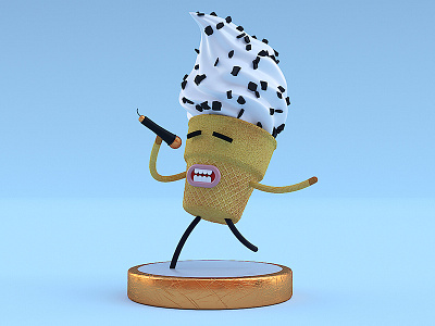 Dancing Straciatella 3d art art charachter design character art cinema 4d cinema4d cinema4dart corona render corona renderer ice cream illustration