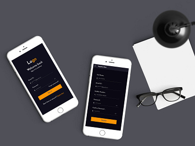 Login Register Ui Design login form mobile design register page