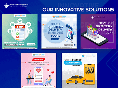 Our Innovative Solutions dating grocery app healthcare app mobile apps pharmacy ap taxi booking