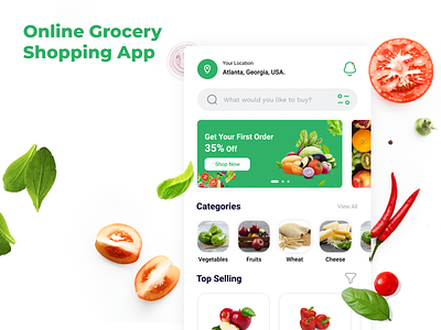Online Grocery Shopping App creative ecommerce figma grocery grocery app grocery app ui mobile app online grocery store uiux ussllc