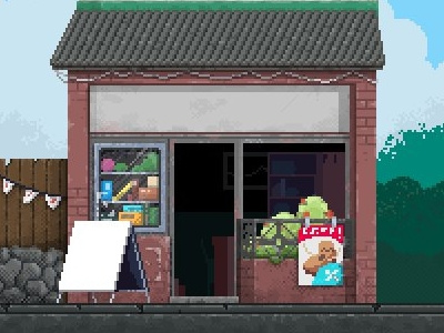 Unfinished Shop Facade aseprite game gamedev pixel pixel art