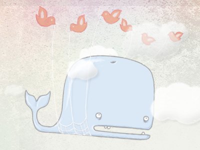FailWhale Header cartoon character clouds header drawing illustration moving clouds whale