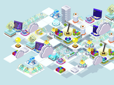 City Home city cloud computing illustration isometric isometry public cloud vector