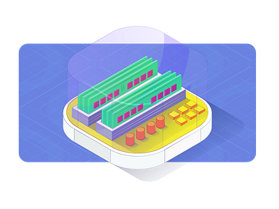 RAM for Public Cloud cloud computing illustration isometric isometry ram server ui vector