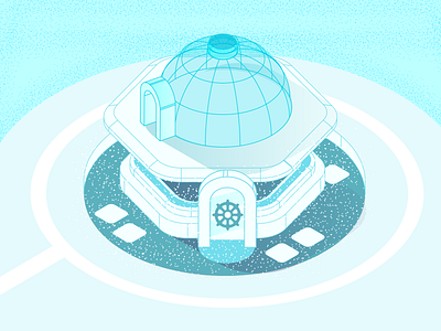 Cloud Archive blue cloud cloud computing design ice igloo illustration isometric isometry snow ui vector