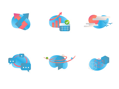 Colorful career counseling icons