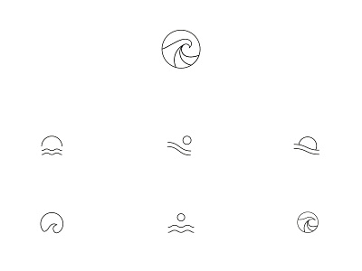 Wave icons 2d graphic design icon icons line logo logo design simple vector wave zen