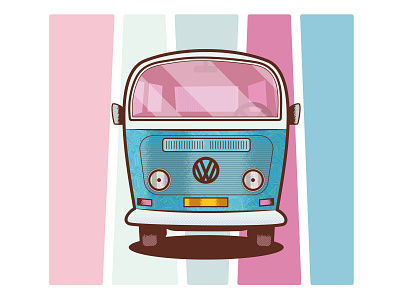 Volkwagen Van Front car graphic design pastel van volkswagen volkswagen van