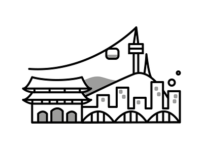 Seoul Icon adobe illustrator branding city design graphic gyeongbokgung icon illustration nseoultower seoul vector visual