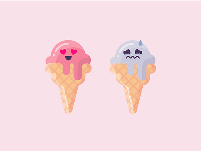 Ice cream stickers illustration sticker set