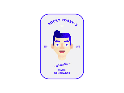 Roark's Remedies avatar badge blue futura illustration rocky texture typography