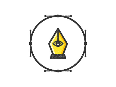 The All-Seeing Pen Tool bezier icon illustration logo mark pen tool simple texture yellow