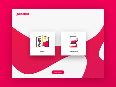 JuiceBot Home Screen color flat icon illustration juice layout logo material typography ui ux