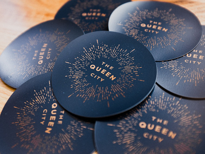 Queen City Magnets blue cincinnati gold illustration magnet ohio print sticker type typography