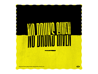 No Druks Given black compressed condensed design poster retro texture type typography yellow
