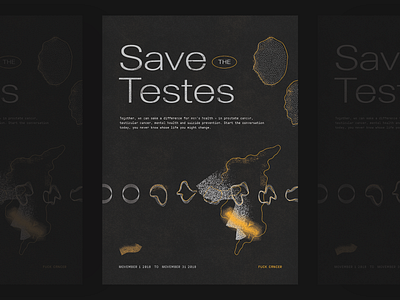 Save the Testes abstract color gt lunchtype movember poster print texture type typography