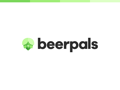 Hoppy Pals beer clean crisp grotesque hop icon illustration logo logomark person sans serif symbol wordmark wordmarks