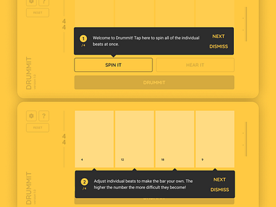 FTUE - App Onboarding app drum drum app drummer drumming drumming app drummit education ftue iphone iphone app onboarding onboarding ui ui uiux userexperience userinterface uxui yellow