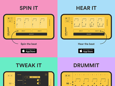 Social Advertising app app design bright drummer drumming drumming app drummit facebook ad marketing marketing design pastel pastel colours social ad uidesign