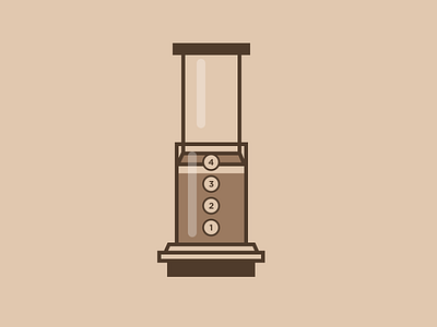 018 / 365 My saviour - the Aeropress 365 aeropress brown coffee coffeemaker dailychallenge flatillustration hotcoffee illustration365 illustrationchallenge java strongcoffee vector