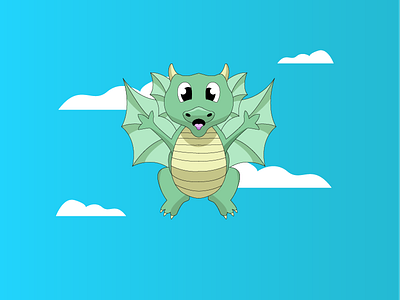 035 / 365 Dragon! 2d dragon illustration sky