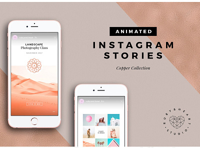 ANIMATED Copper Instagram Stories animated animated instagram stories copper collection gold instagram instagram blogger rose gold social media social media templates stories template texture