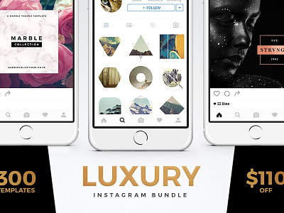 Luxury Instagram Bundle bundle chic elegant gold instagram luxury luxury instagram bundle marble rose gold social media social media templates templates