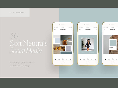 SOFT NEUTRALS - Social Media Pack facebook fashion feminine girl gold marble neutral photographer social media social media pack social media templates soft neutrals