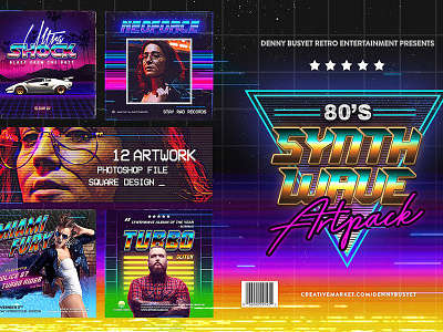 80's Synthwave Square Artpack 1980s 80s classic future instagram retro retrowave synthpop synthwave vapowave vhs vintage