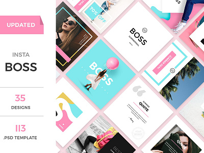 InstaBoss Social Media Pack beauty blog collection fancy fashion feminine instaboss instagram lifestyle social social media pack template