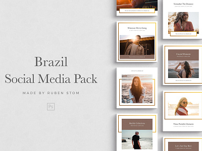 Brazil Social Media Pack brand branding facebook instagram kit media photoshop social social media social media pack template templates