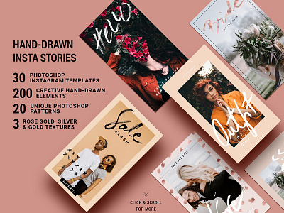 Rose Gold Instagram Stories Pack creative template creative templates fashion instagram fashion template gold gold pattern instagram stories instagram stories pack instagram template instagram templates rose rose gold