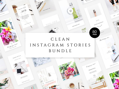 Clean Instagram Stories Bundle bundle clean clean instagram stories fashion instagram lifestyle light minimal pack stories white