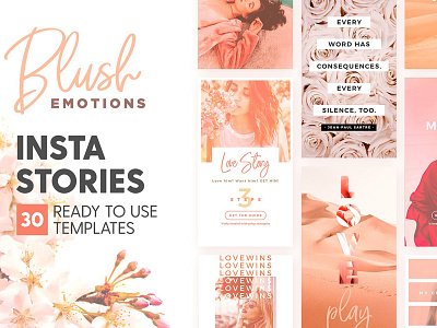 Emotions blush emotions bundle decorations instagram instagram blogger instagram stories invitation love luxury social media social media templates templates