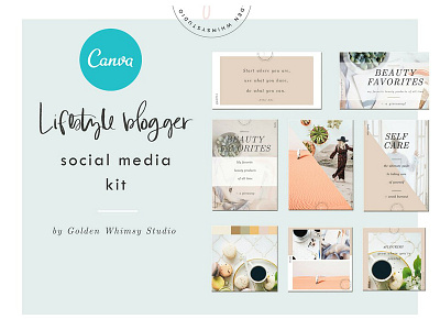 CANVA Lifestyle Blogger Kit bloggers canva canva templates facebook graphics lifestyle blogger lifestyle blogger kit pinterest social media social media kit twitter