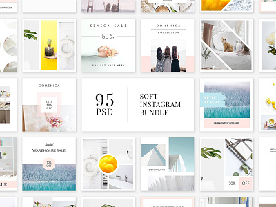 Soft Instagram Bundle blog bundle commercial facebook instagram minimal moodboard photographer social media social media templates soft soft instagram bundle