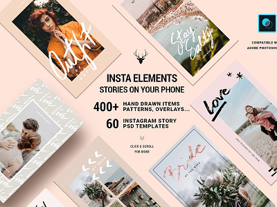 InstaElements Instagram Stories Kit blogger creative creative template fashion insta stories instagram business instagram marketing instagram story instagram template stories kit stories template story template